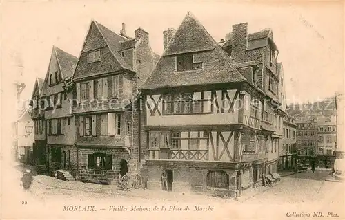 AK / Ansichtskarte Morlaix Vieilles maisons de la Place du Marche Morlaix