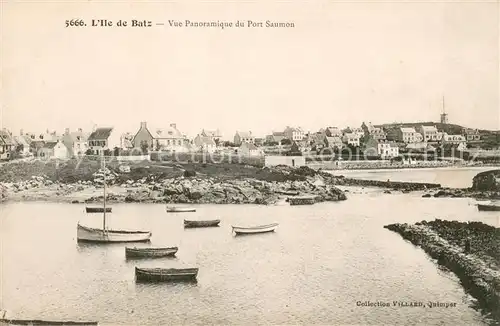AK / Ansichtskarte Ile de Batz Vue panoramique du Port Saumon Ile de Batz
