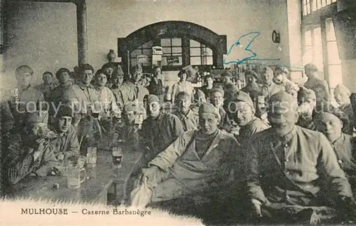 AK / Ansichtskarte Mulhouse_Muehlhausen Caserne Barbanegre Soldats Mulhouse Muehlhausen