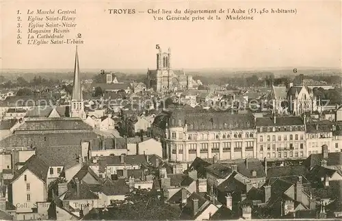 AK / Ansichtskarte Troyes_Aube Vue generale prise de la Madeleine Troyes Aube