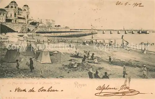 AK / Ansichtskarte Royan_Charente Maritime Plage de Foncillon et la nouvelle jetee Royan Charente Maritime