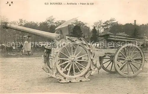 AK / Ansichtskarte Bourges Artillerie Piece de 120 Canon Bourges