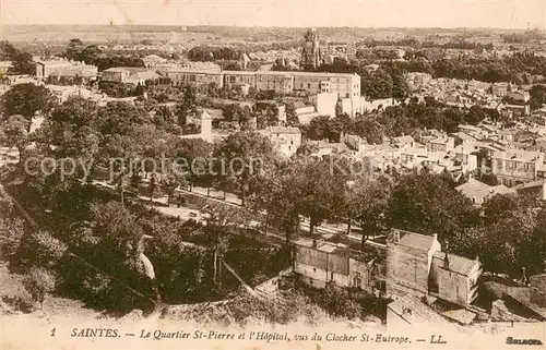 AK / Ansichtskarte Saintes_Charente Maritime Quartier Saint Pierre et l Hopital vus du Clocher Saint Eutrope Saintes Charente Maritime