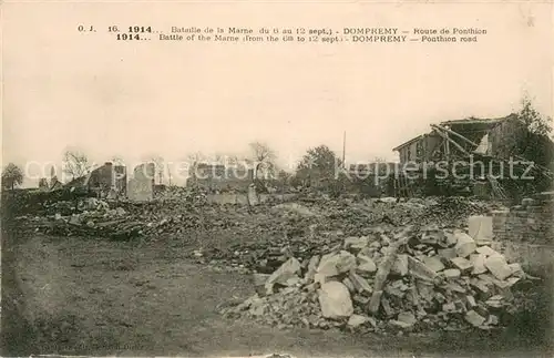 AK / Ansichtskarte Dompremy Route de Ponthion Grande Guerre 1914 Bataille de la Marne Dompremy