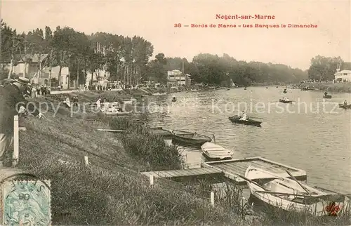AK / Ansichtskarte Nogent sur Marne Bords de Marne Barques le Dimanche Nogent sur Marne