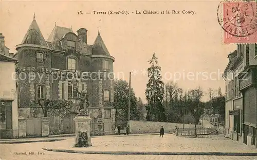 AK / Ansichtskarte Yerres Chateau et la Rue Concy Yerres