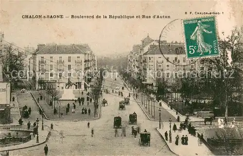 AK / Ansichtskarte Chalon sur Saone Boulevard de la Republique et Rue d Autun Chalon sur Saone