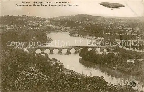 AK / Ansichtskarte Sevres Boucle de la Seine Vue sur Saint Cloud Suresnes Mont Valerien Zeppelin Sevres