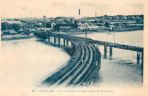 AK / Ansichtskarte Pauillac Vue generale de la digue Pont Pauillac