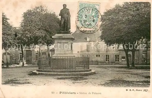AK / Ansichtskarte Pithiviers_Loiret Statue de Poisson Monument Pithiviers Loiret