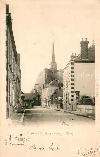 AK / Ansichtskarte Coullons Entree de la ville Eglise Coullons