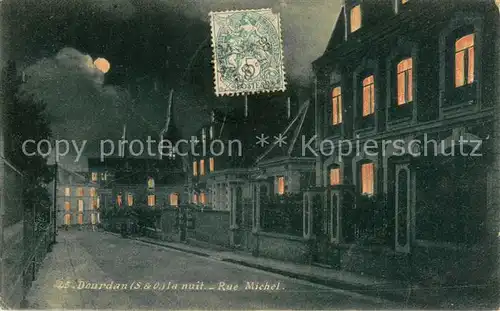 AK / Ansichtskarte Dourdan Rue Michel la nuit au clair de lune Dourdan