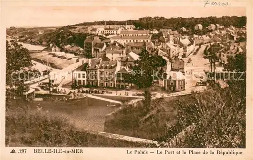 AK / Ansichtskarte Le_Palais_Belle Ile en Mer Le port et Place de la Republique 