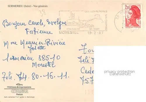 AK / Ansichtskarte Sermerieu Vue aerienne Sermerieu