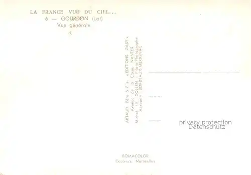 AK / Ansichtskarte Gourdon_Lot Vue aerienne Gourdon Lot