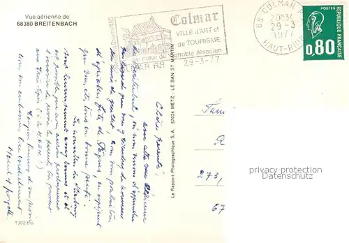 AK / Ansichtskarte Breitenbach_Bas Rhin Vue aerienne Breitenbach Bas Rhin