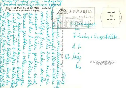 AK / Ansichtskarte Les_Saintes Maries de la Mer Eglise Centre vue aerienne Les