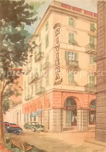 AK / Ansichtskarte Savona_Liguria Hotel Riviera Suisse Kuenstlerkarte Savona Liguria