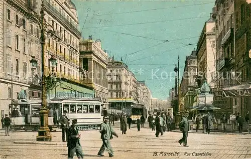 AK / Ansichtskarte Marseille_Bouches du Rhone Rue Cannebiere Tram Marseille