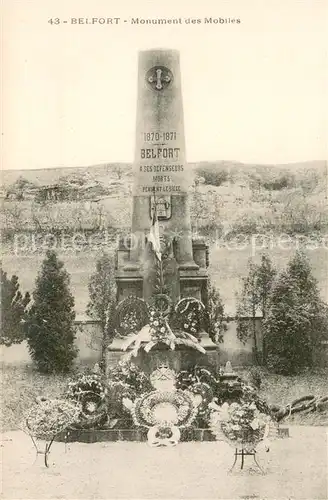 AK / Ansichtskarte Belfort_Alsace Monument des Mobiles Monument aux Morts Belfort Alsace