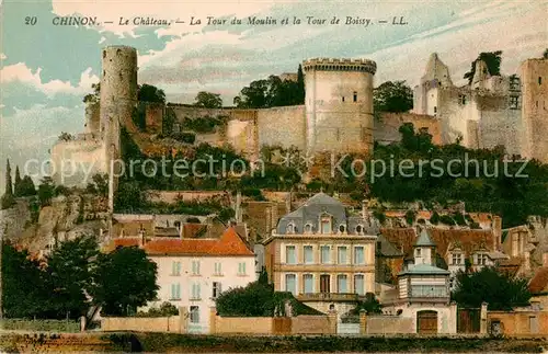 AK / Ansichtskarte Chinon_Indre_et_Loire Chateau Tour du Moulin et la Tour de Boissy Chinon_Indre_et_Loire
