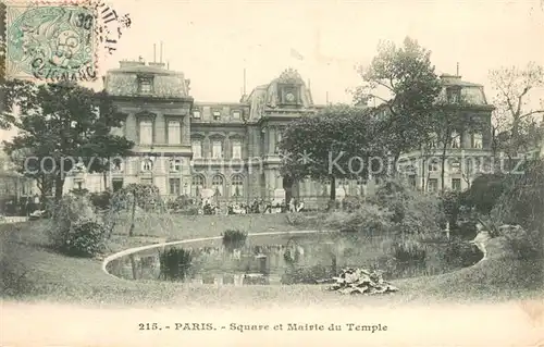 AK / Ansichtskarte Paris Square et Mairie du Temple Paris