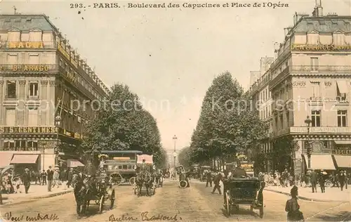 AK / Ansichtskarte Paris Boulevard des Capucins et Place de l Opera Paris