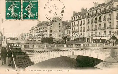 AK / Ansichtskarte Rennes_Ille et Vilaine Pont de Berlin et Quai Lamartine 