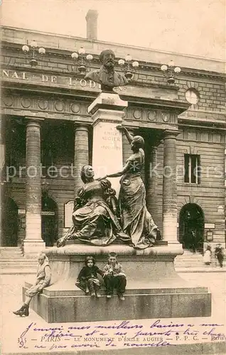 AK / Ansichtskarte Paris Monument d Emile Augier Buste Paris