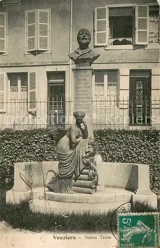 AK / Ansichtskarte Vouziers Statue Taine Monument Buste Statue Vouziers