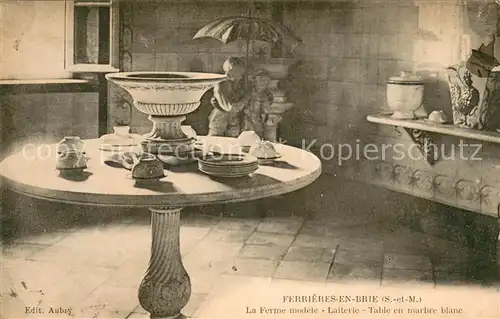 AK / Ansichtskarte Ferrieres en Brie Ferme modele Laiterie Table en marbre blanc Ferrieres en Brie