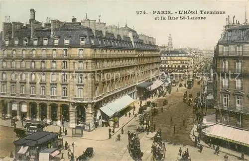 AK / Ansichtskarte Paris Hotel Terminus Rue Saint Lazare Paris