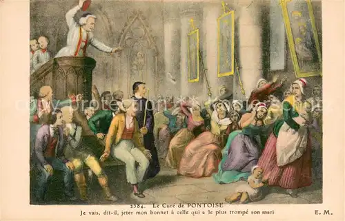 AK / Ansichtskarte Pontoise_Val d_Oise Le Cure de Pontoise Peinture Kuenstlerkarte 