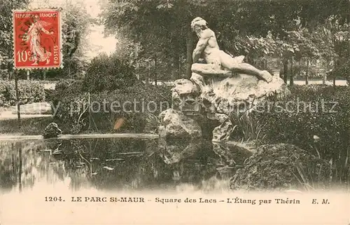 AK / Ansichtskarte Saint Maur_Creteil Square des Lacs Statue Etang par Therin au parc Saint Maur Creteil