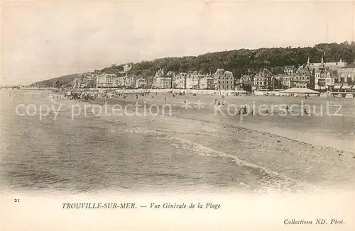AK / Ansichtskarte Trouville sur Mer Vue generale de la plage Trouville sur Mer