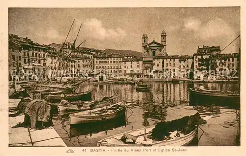 AK / Ansichtskarte Bastia Partie du vieux port et l Eglise Saint Jean Bastia