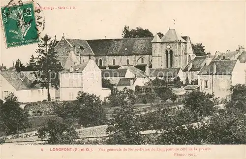 AK / Ansichtskarte Longpont_Aisne Vue generale de Notre Dame de Longpont du cote de la prairie Longpont Aisne