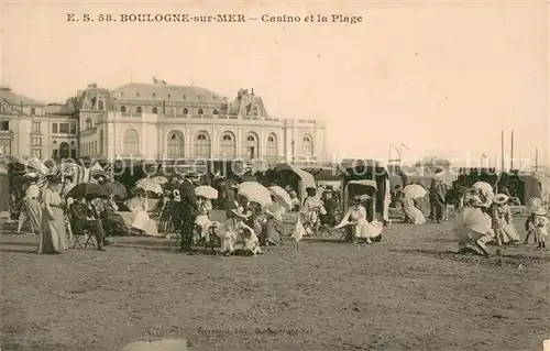 AK / Ansichtskarte Boulogne sur Mer Casino et la Plage Boulogne sur Mer