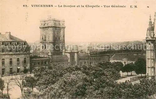 AK / Ansichtskarte Vincennes Le Donjon et la Chapelle Vue generale Vincennes