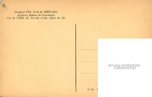 AK / Ansichtskarte Brouage Ancienne Ville Forte de Brouage Ancienne Maison du Gouverneur Vue de lAllee des Ecuries et des Affuts du Roi Brouage