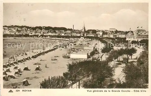 AK / Ansichtskarte Royan_Charente Maritime Vue generale de la Grande Conche cote ville Royan Charente Maritime