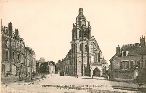 AK / Ansichtskarte Blois_Loir_et_Cher Place Saint Louis et la Cathedrale Blois_Loir_et_Cher