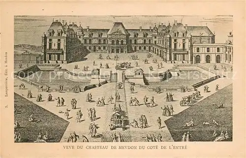 AK / Ansichtskarte Meudon Chateau du cote de l entree Dessin Kuenstlerkarte Meudon