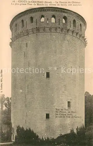 AK / Ansichtskarte Coucy le Chateau Auffrique Donjon du chateau Coucy le Chateau Auffrique
