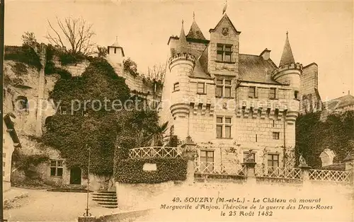 AK / Ansichtskarte Souzay Champigny Chateau où mourut Marguerite d Anjou Souzay Champigny