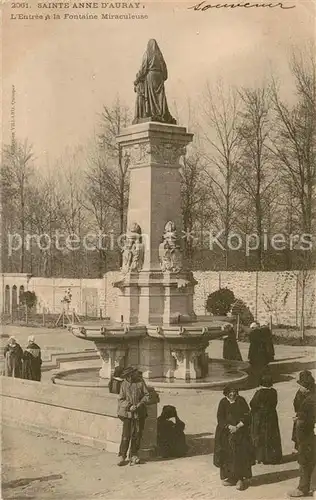 AK / Ansichtskarte Sainte Anne d_Auray Entree a la Fontaine Miraculeuse Statue Monument Sainte Anne d Auray