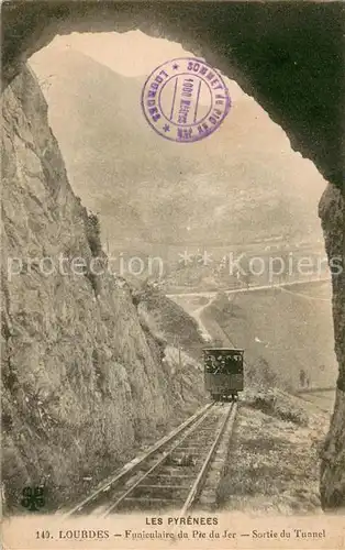 AK / Ansichtskarte Lourdes_Hautes_Pyrenees Funiculaire du Pic du Jer Sortie du Tunnel Lourdes_Hautes_Pyrenees