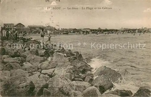 AK / Ansichtskarte Agde La plage et les cabines Agde