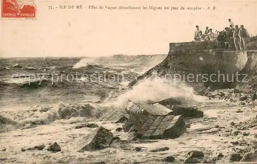AK / Ansichtskarte Ile de Re Effet de Vague demolissant les Digues un jour de rempete Ile de Re