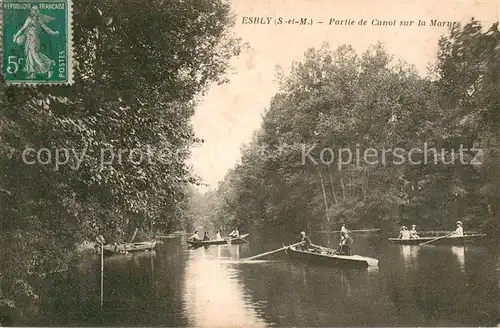 AK / Ansichtskarte Esbly Partie de Canot sur la Marne Esbly